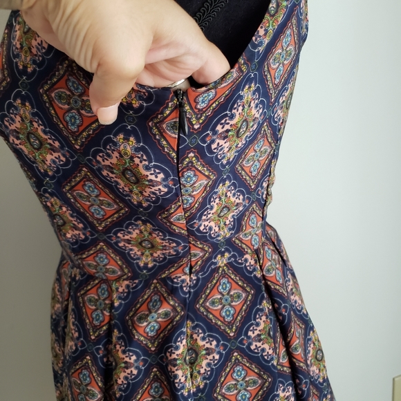 Alice Moon trelis print fit and flare dress size S - Picture 3 of 7